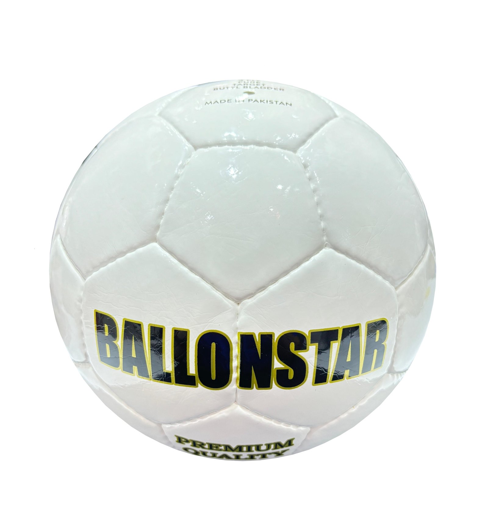 32 panels, handmade white football with black golden text C7 Classic Professional