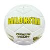 white soccer ball with golden text, 32 panels, handmade C9 Classic Professional