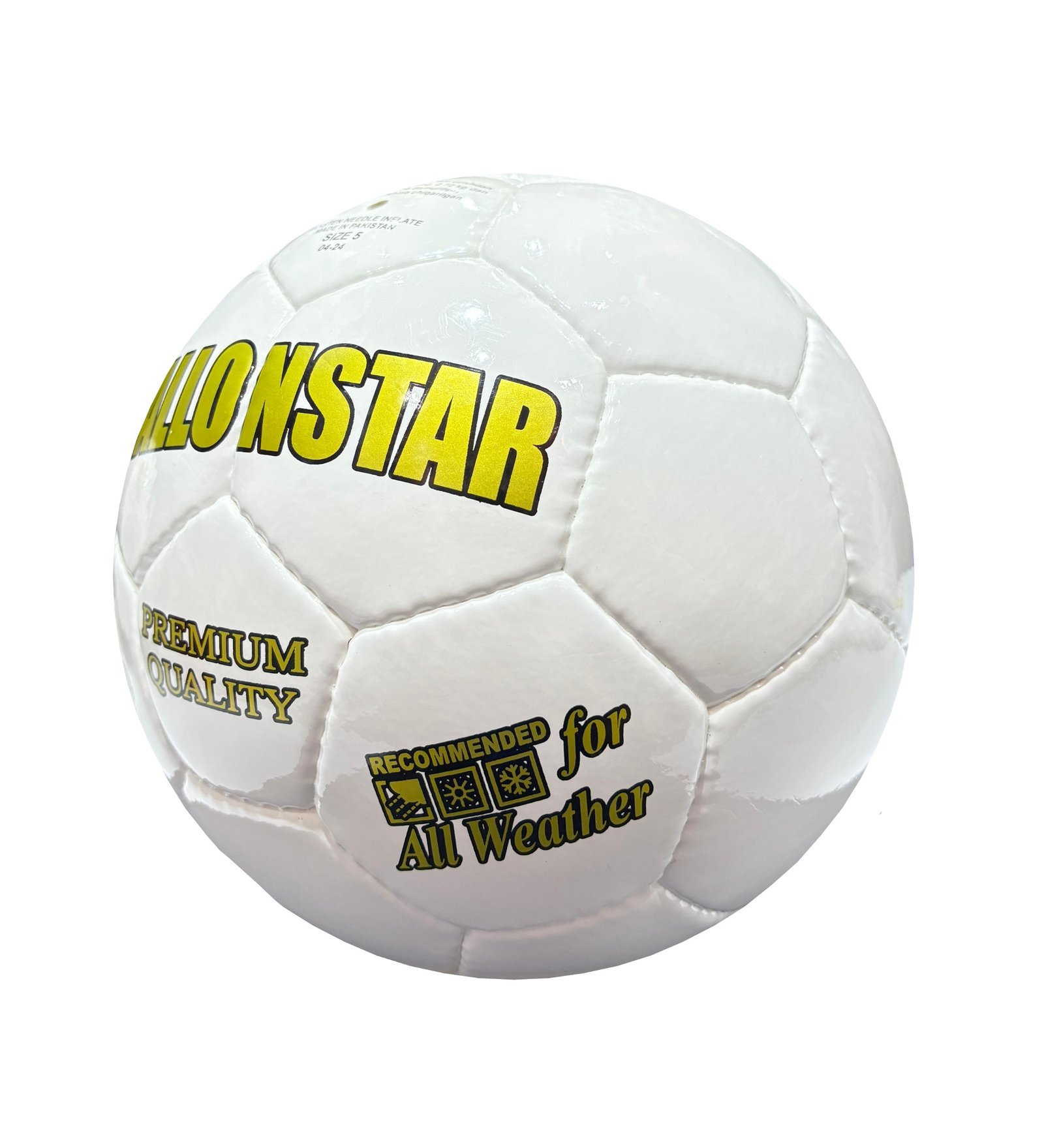 white football with golden text, 32 panels, handmade C9 Classic Professional