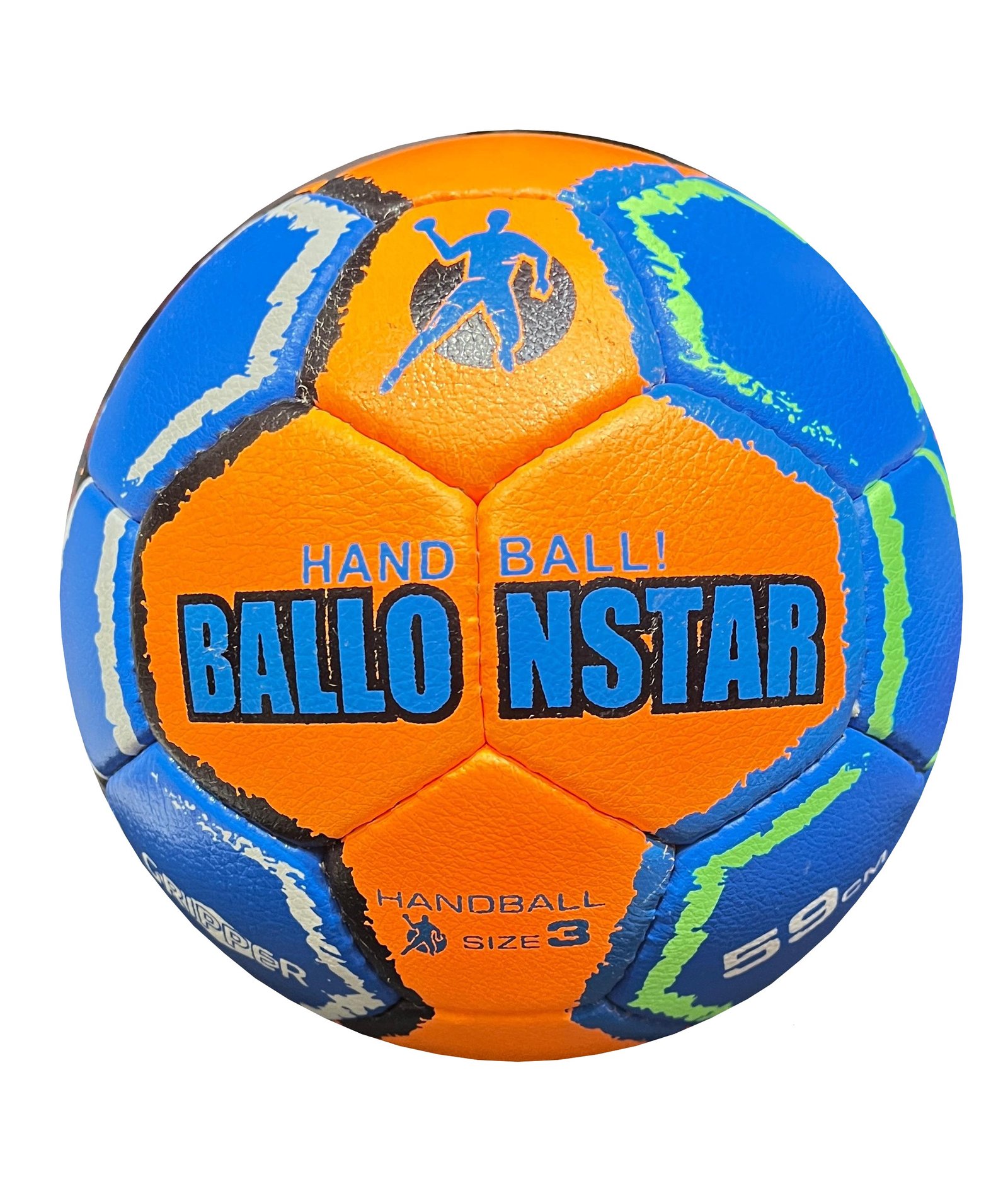 A handball blue and orange