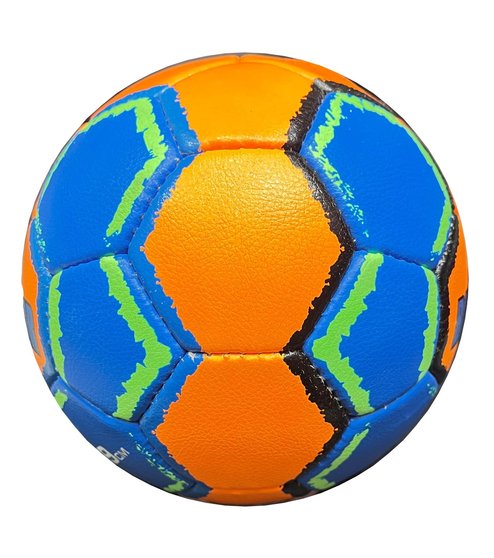 A handball blue and orange