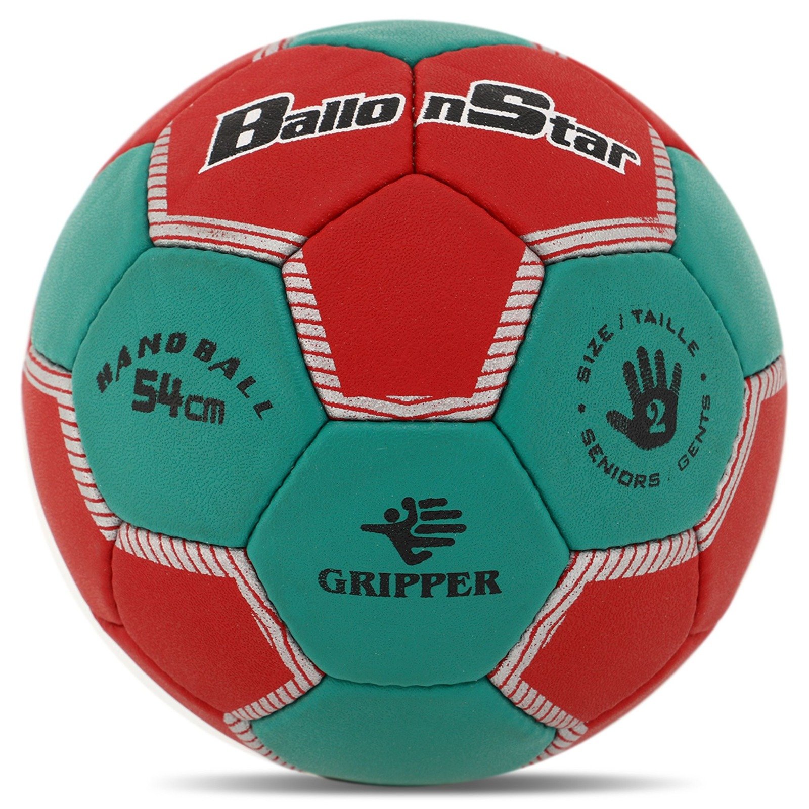 A handball red and emerald