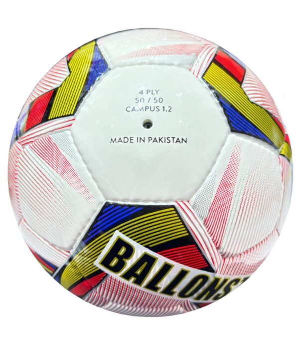 32 panels, handmade white football with yellow, blue pink design Contra CMP5