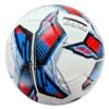 white football with red, black, blue and grey design, 32 panels, handmade MF Techno