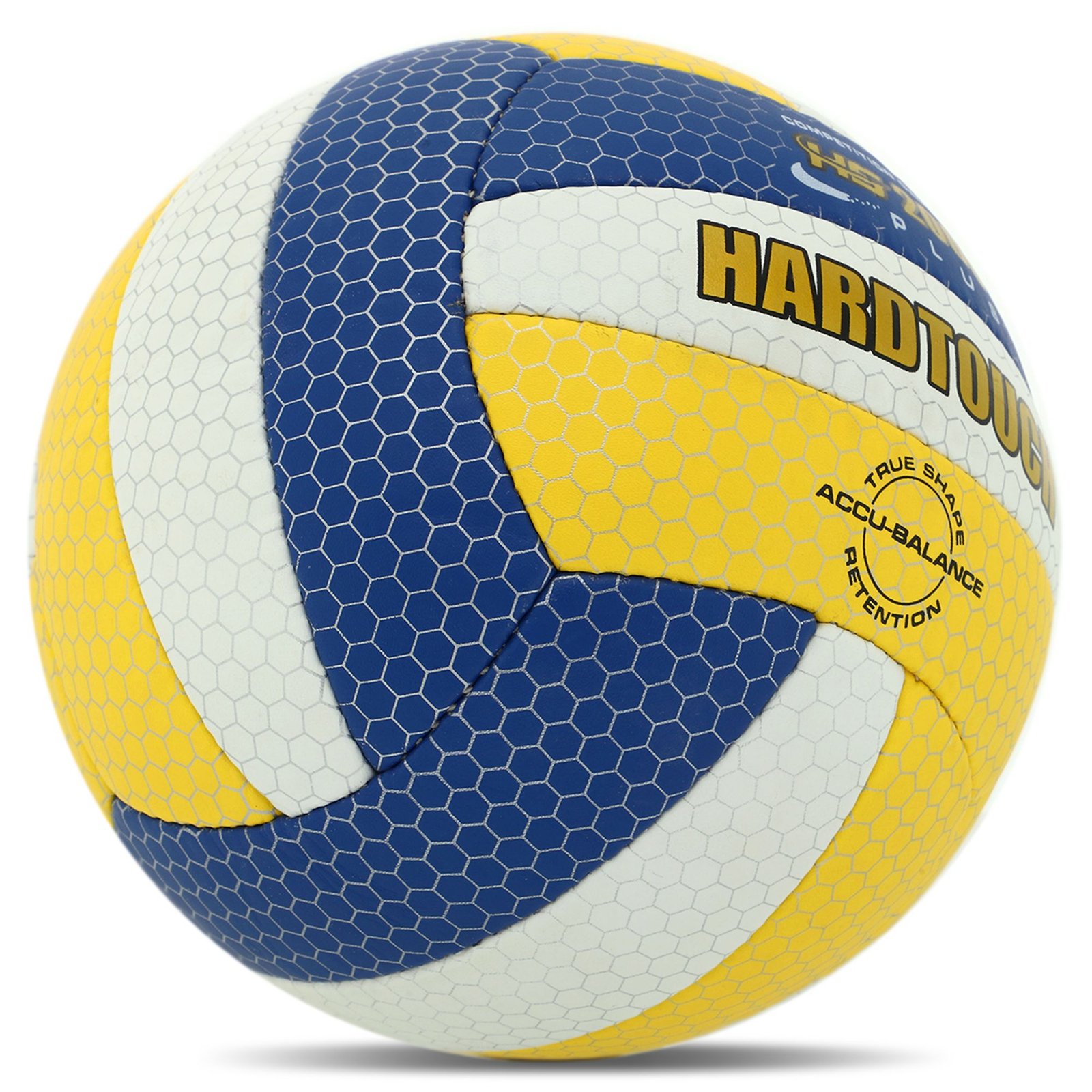 Sky Spike Volleyball ball blue, yellow and white panels with honeycomb print