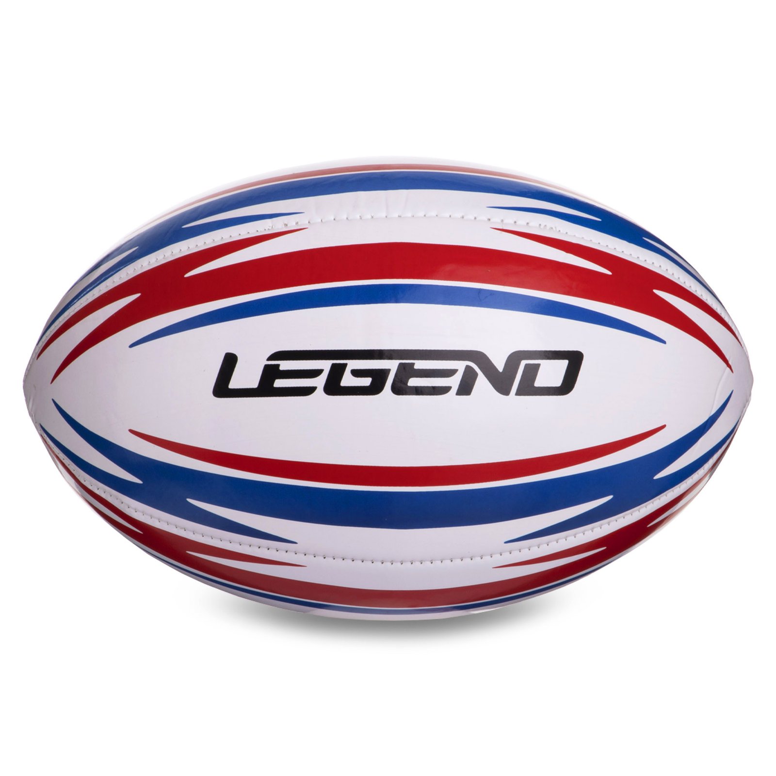 white red blue rugby ball