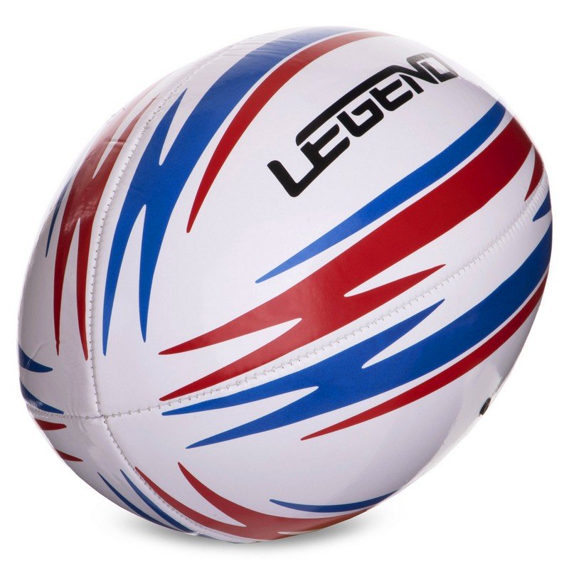 white red blue rugby ball