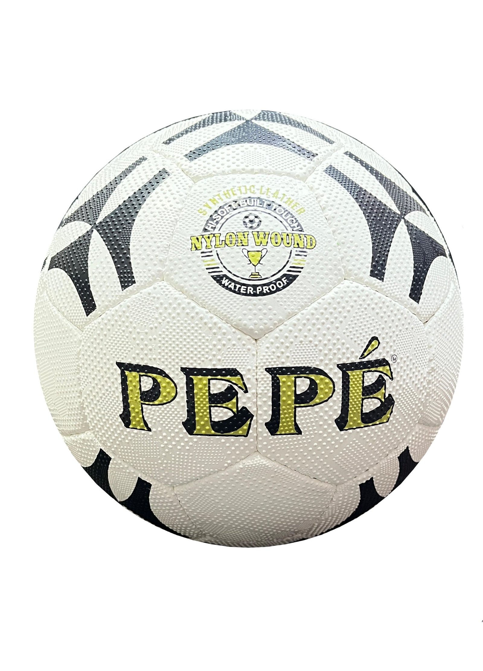 32 panels, hand-sewn White football with black design Freestyle X Turf