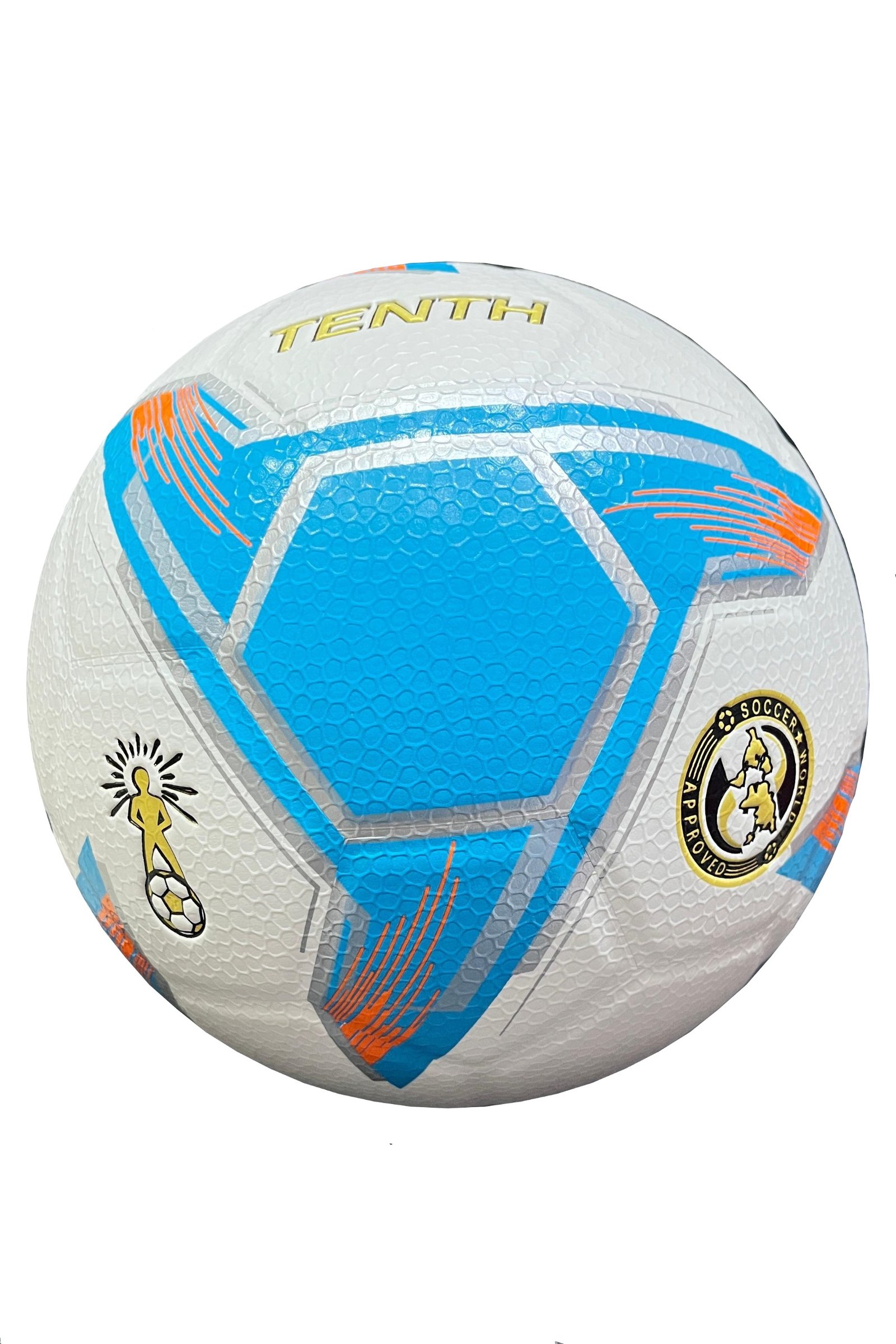 machine pasted white soccer ball with blue design Talento MP5