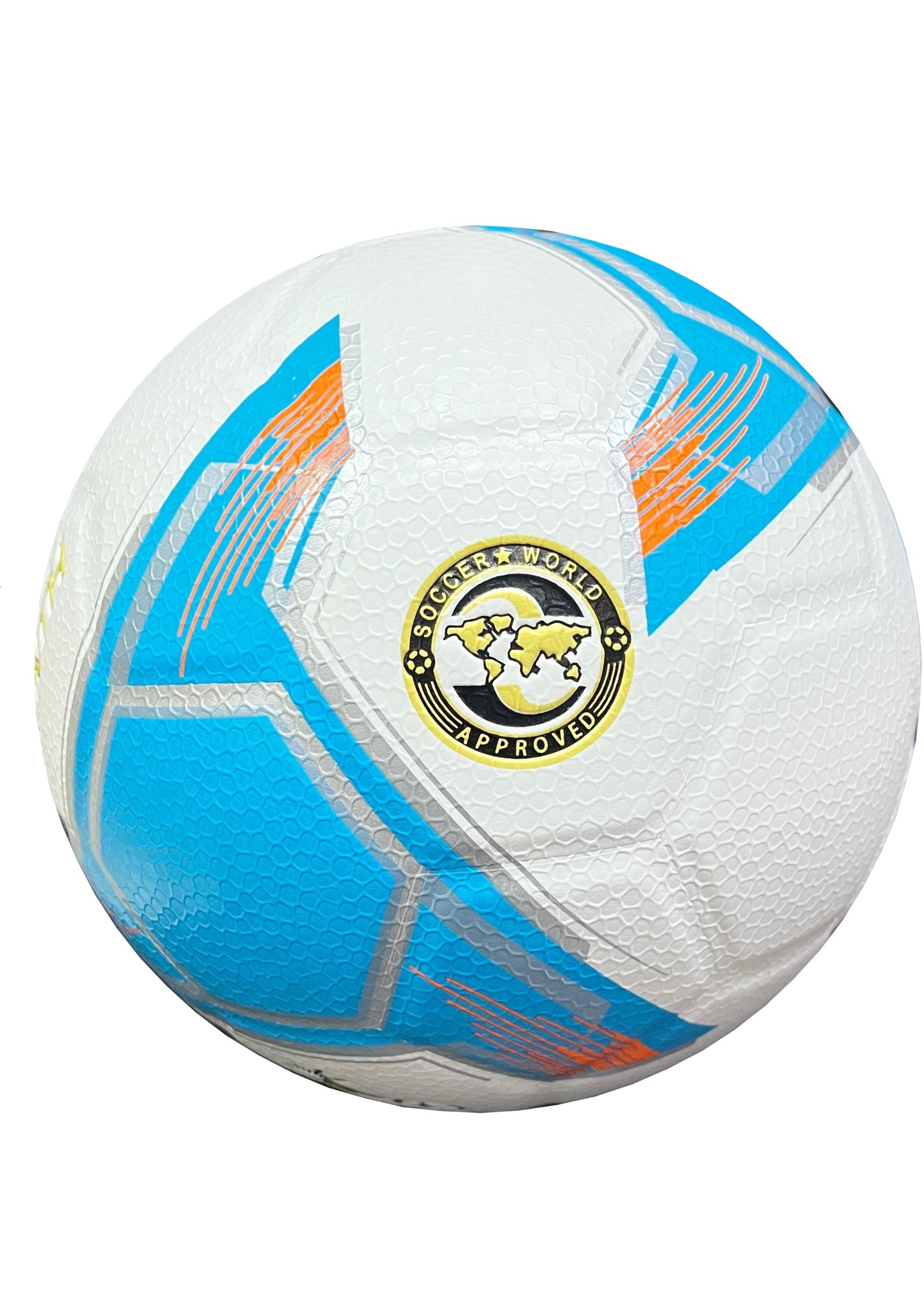 machine pasted white soccer ball with blue design Talento MP5