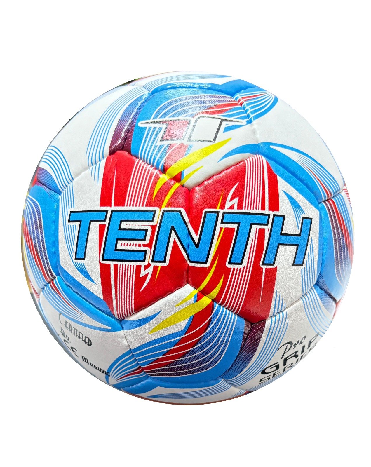 32 panels, handmade soccer ball blue, red and white Atlanta Training A7