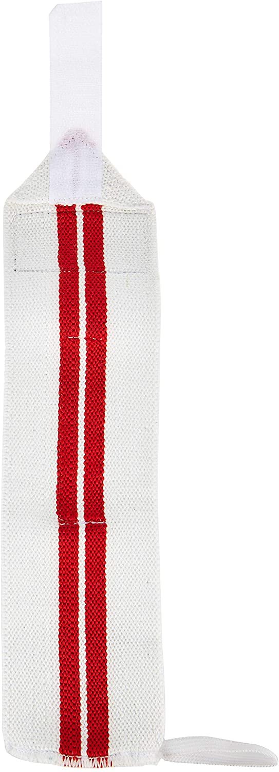 Wrist bandage white with double red strips in the middle