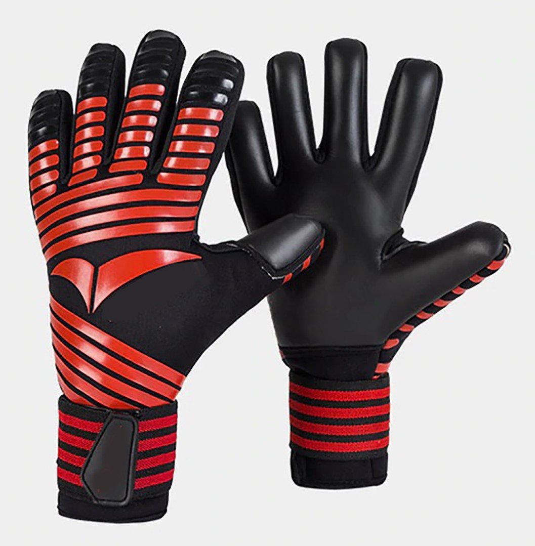 pair of black and red goalkeeper gloves Secure Grip