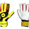 Pair of white, yellow and black goalkeeper gloves Flexi Catch