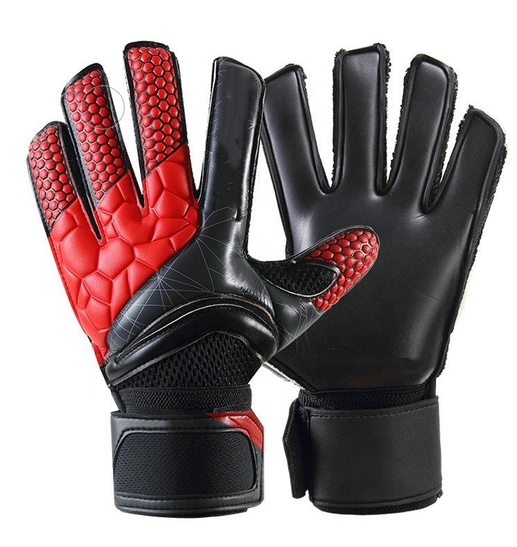 pair of black and red goalkeeper gloves Strong Hold