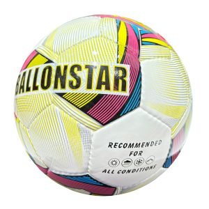 32 panels, handmade white football with yellow, blue pink design Contra CMP4