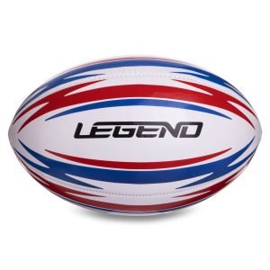 white red blue rugby ball