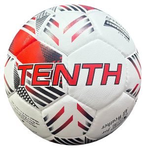32 panels, hand-sewn White, Red and Black football Tenth Club DB