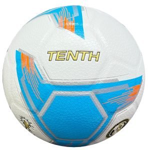 machine pasted white soccer ball with blue design Talento MP5