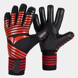 pair of black and red goalkeeper gloves Secure Grip