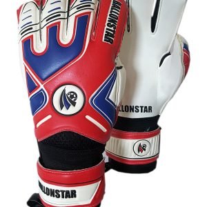 pair of white, red and blue goalkeeper gloves Catch Master